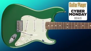 A photo of a Fender Player II Strat in Forest Green