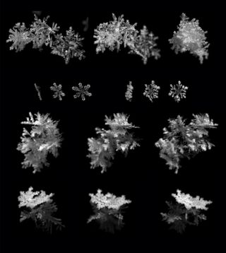 More 3D Photos of snowflakes falling in mid-air.