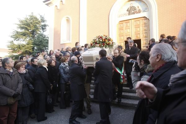 Aldo Sassi coffin is carried out of the church