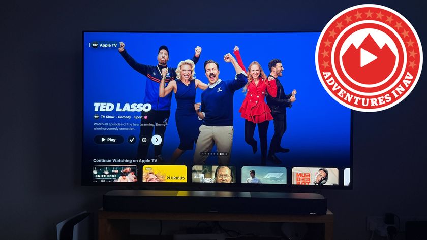 The Apple TV home screen highlighting Ted Lasso as a featured show