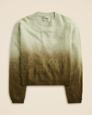 Dip-Dyed Brushed Cashmere Crewneck Sweater