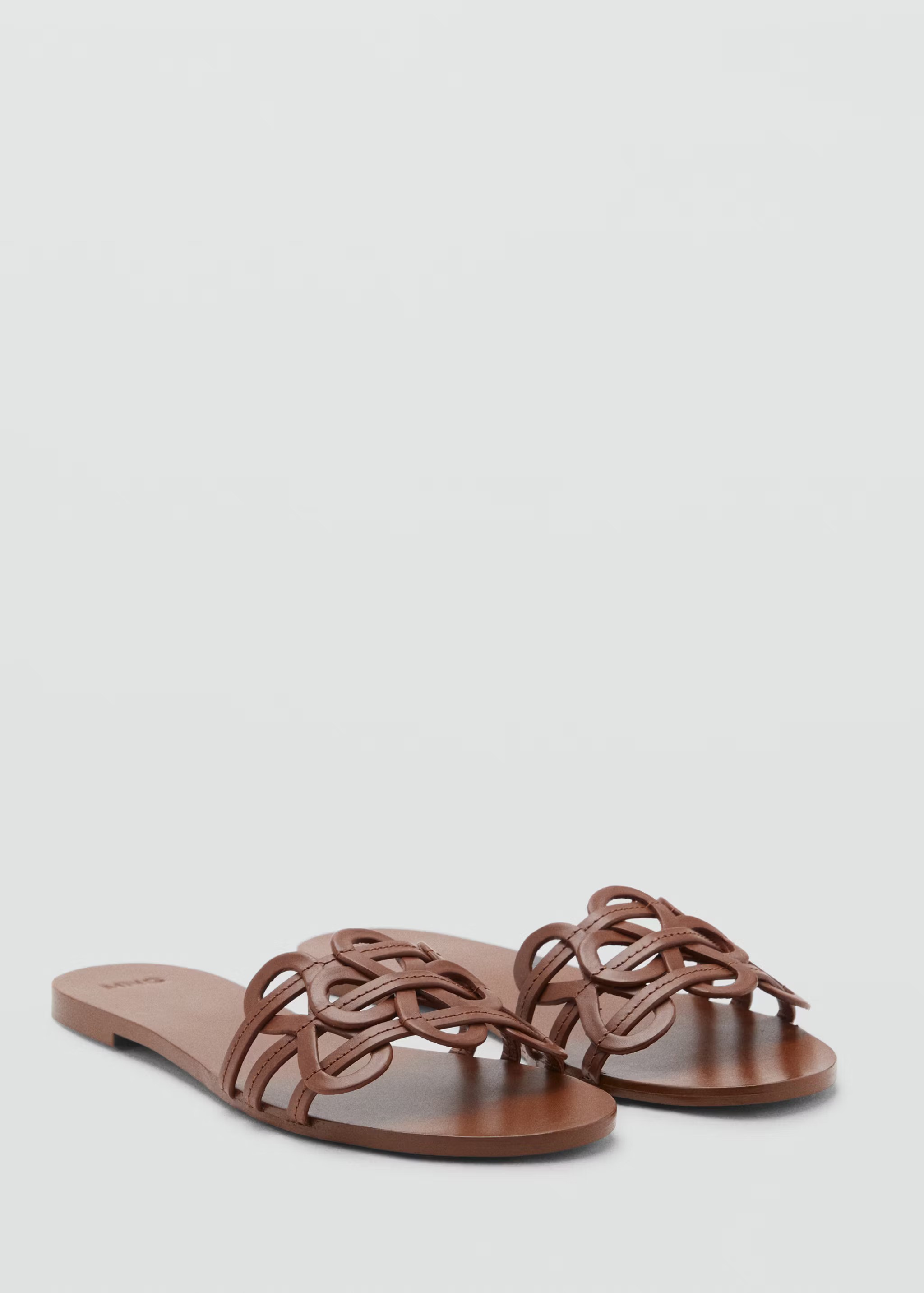 MANGO, Leather Sandals With Intertwined Strap - Women | Mango United Kingdom