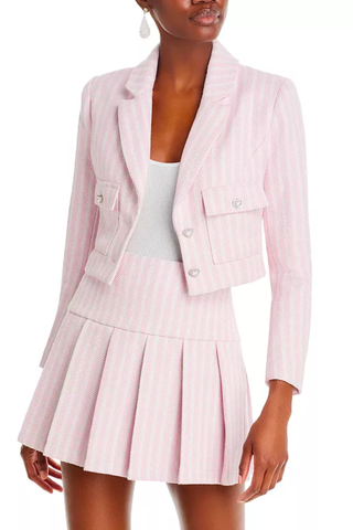 Barbiecore Hot Pink Trend 2023 | Barbie the Movie x AQUA Checked Cropped Blazer - 100% Exclusive