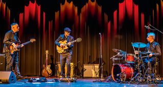 Pete Roth Trio featuring Bill Bruford, with Mike Pratt on bass, Roth on guitar, and ex-King Crimson legend Bruford on drums