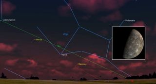 september 2021 Night sky Mercury at Greatest Eastern Elongation