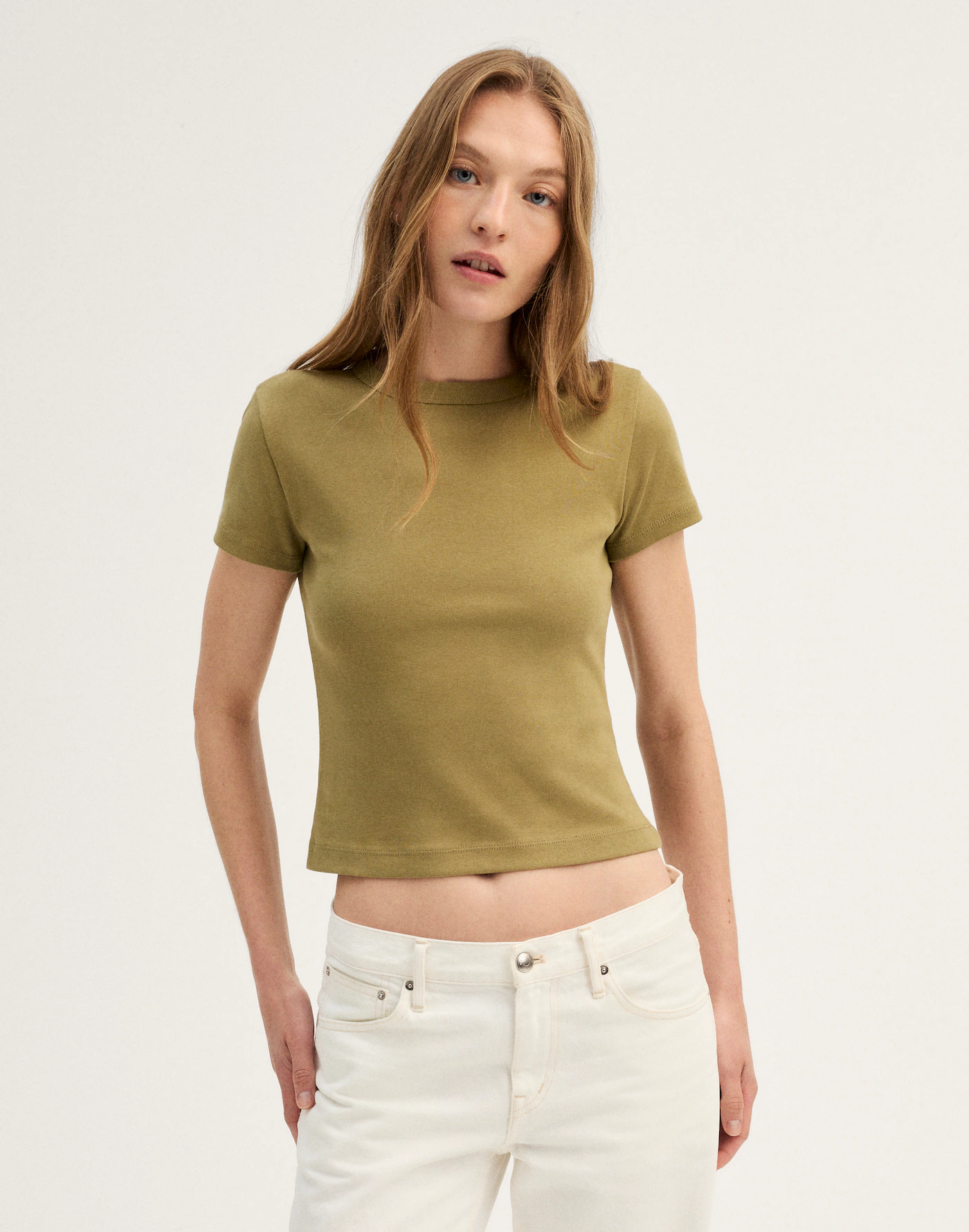 The '90s Cropped Tee in Compact Cotton