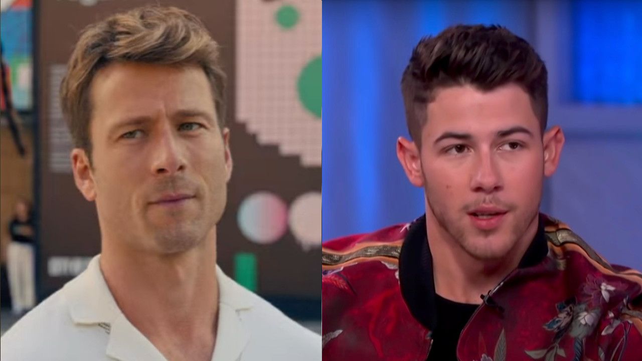 Glen Powell zei wat we allemaal denken nadat Nick Jonas uiteindelijk de ongewassen broek van zijn vriend leende