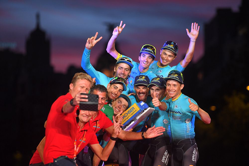 Astana on the Vuelta podium for best team