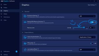 Intel Shared GPU Memory Override