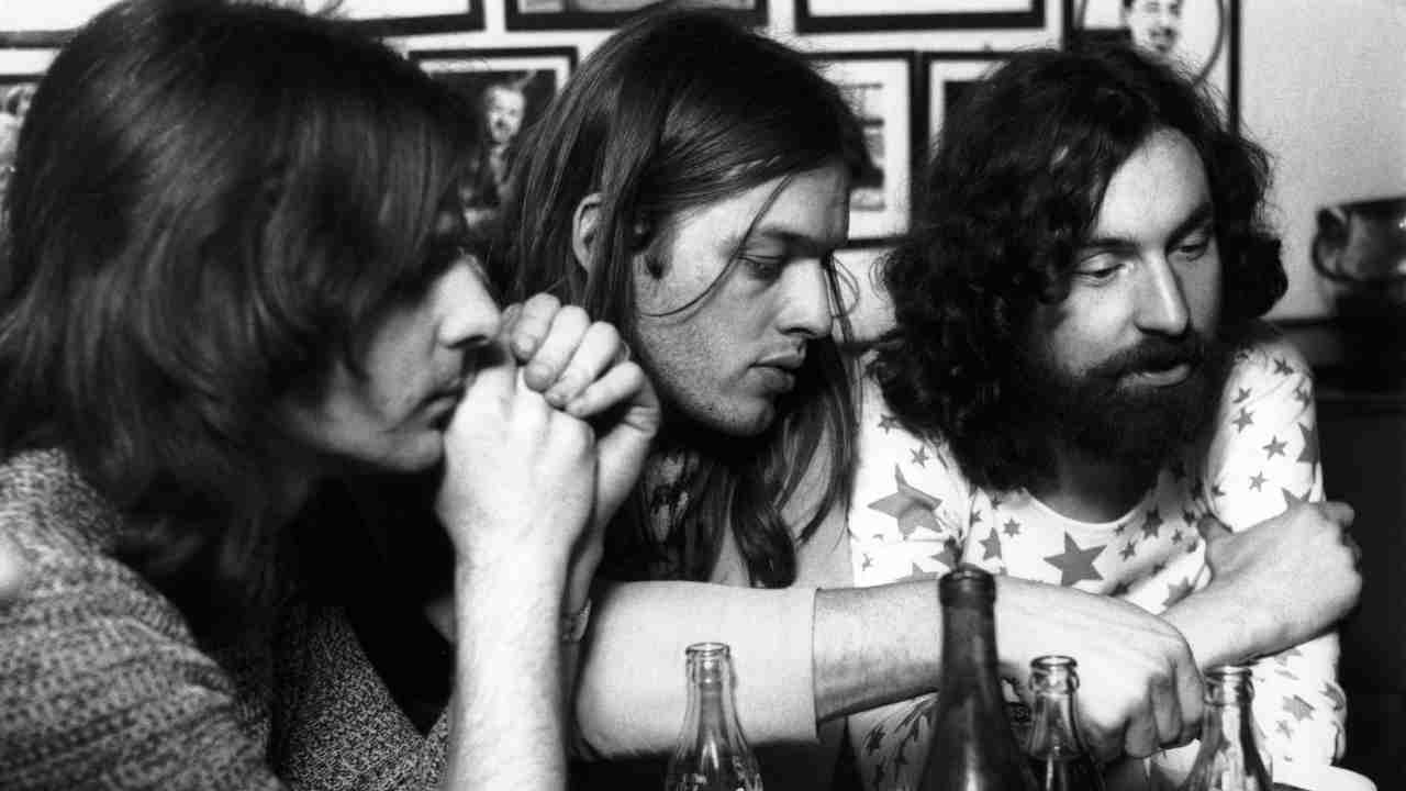 Pink Floyd posing for a photograph in the early 1970s