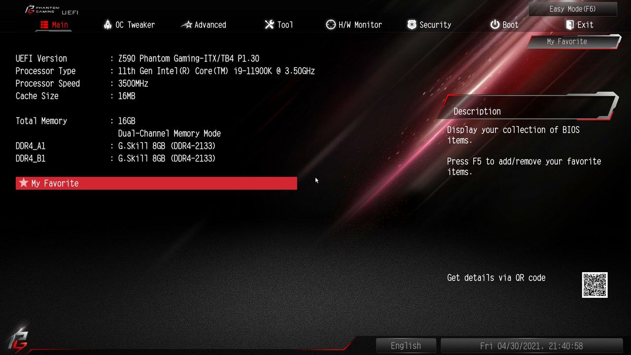 ASRock Z590 Phantom Gaming-ITX/TB4