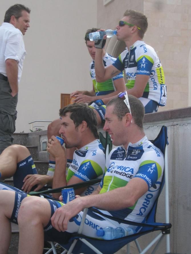 The GreenEdge team at the start of stage 5