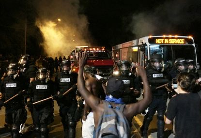 Police confront protesters in Charlotte, North Carolina