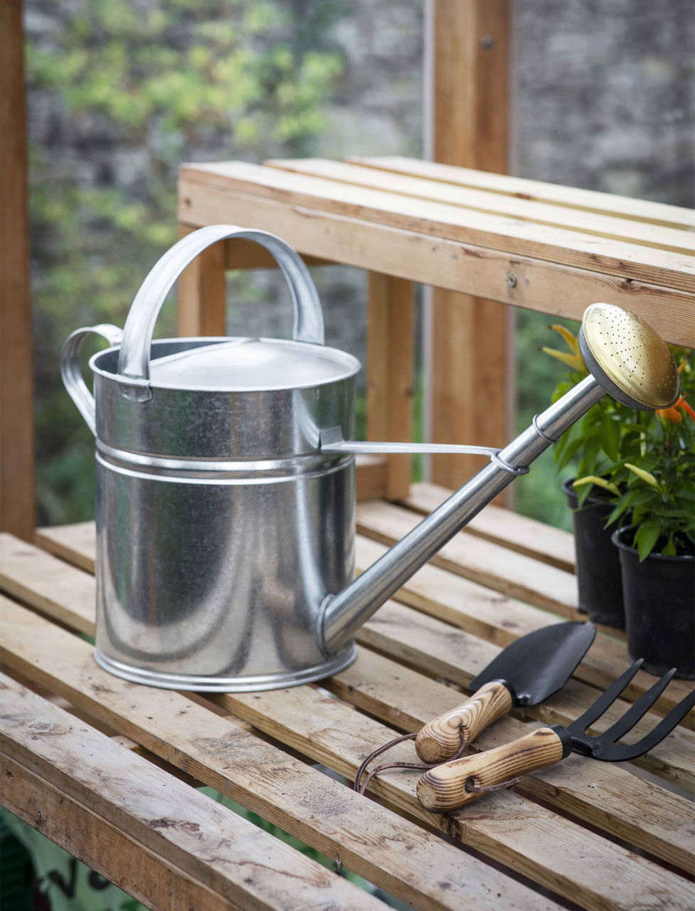 Classic Watering Can 10l - Galvanised Steel, Silver