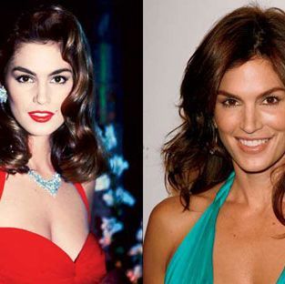 Cindy Crawford 1990 (left), 2006 (right).