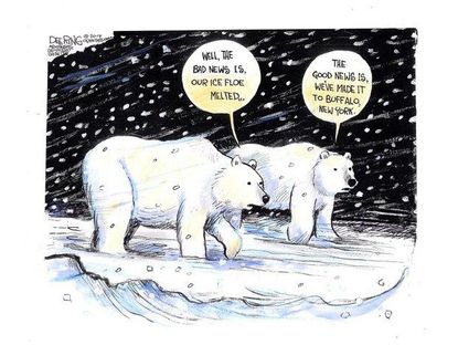 Editorial cartoon winter snow Buffalo
