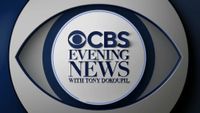 CBS Evening News logo cues up at the start of the show.