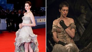 (L) Anne Hathaway, (R) Anne Hathaway in Les Miserables