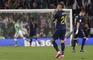 Tello, far left, celebrates scoring the match-winning goal