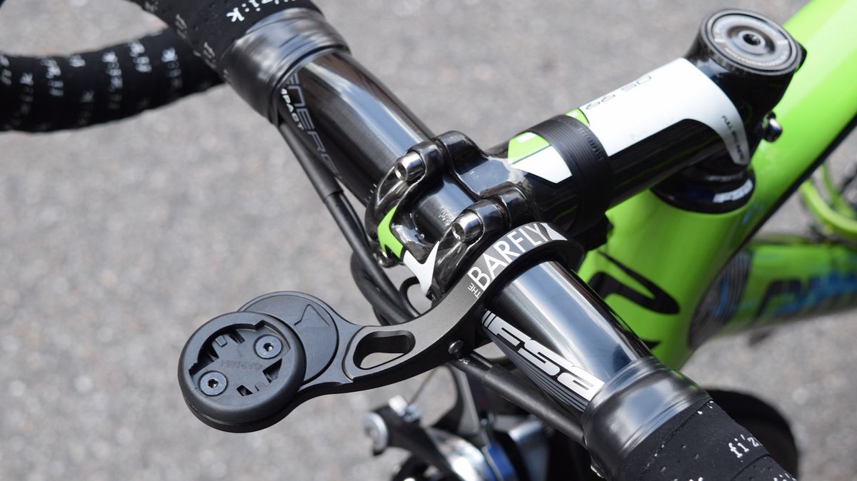 Barfly provide the out-front Garmin mount