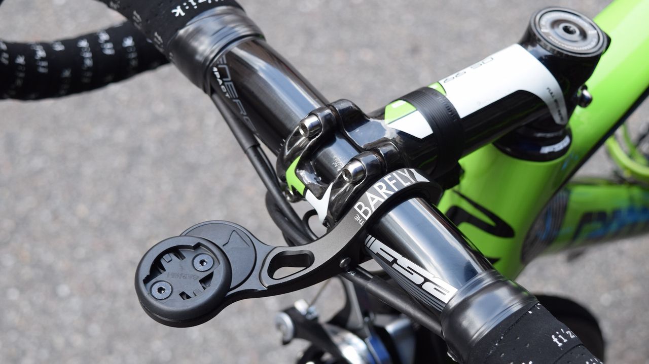 Barfly provide the out-front Garmin mount