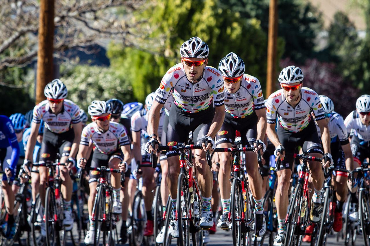 Jelly Belly controlling the front of the race