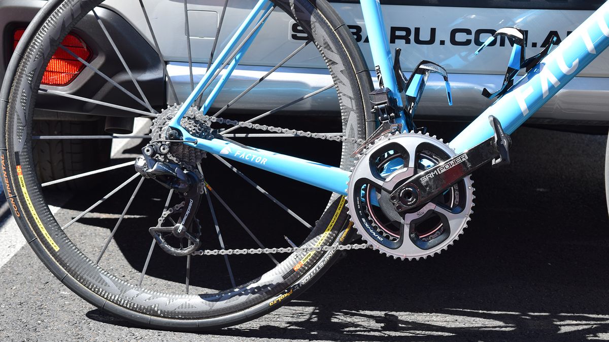 AG2R La Mondiale equip their Factor O2 bikes with CeramicSpeed's over sized pulley wheel system, which claims to improve drivetrain efficiency
