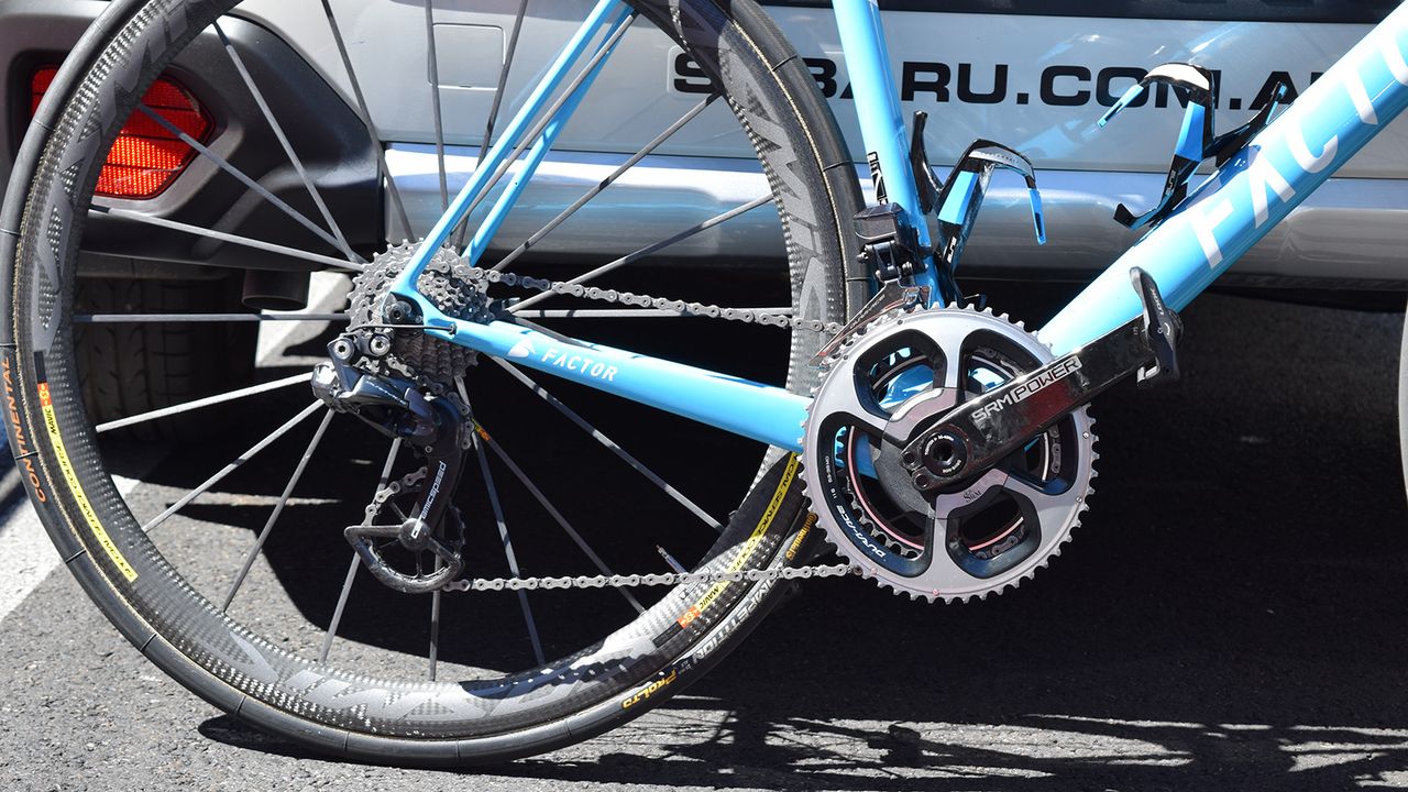 AG2R La Mondiale equip their Factor O2 bikes with CeramicSpeed's over sized pulley wheel system, which claims to improve drivetrain efficiency
