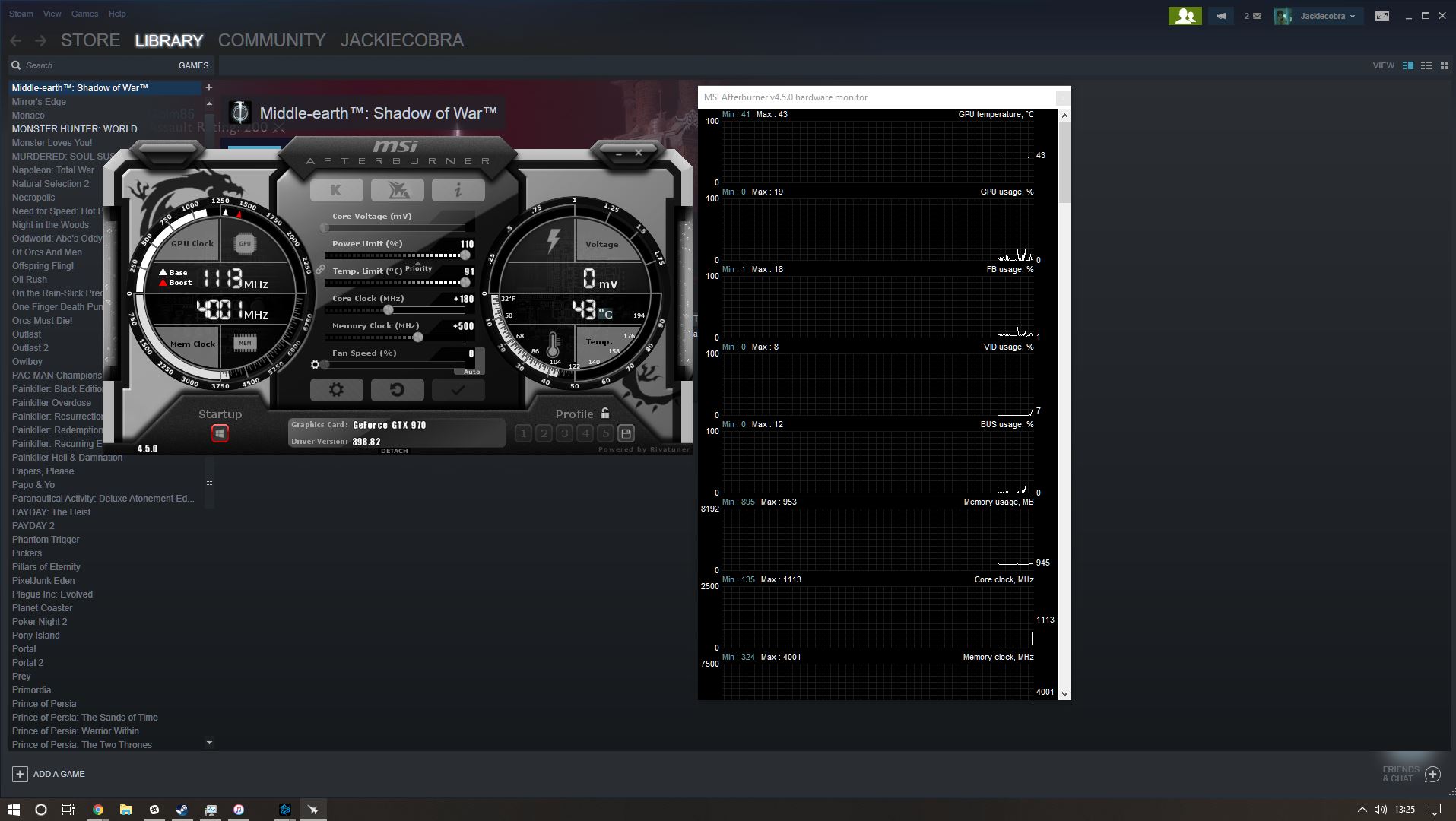 Afterburner's in-game overlay makes it easy to monitor how your GPU is doing.