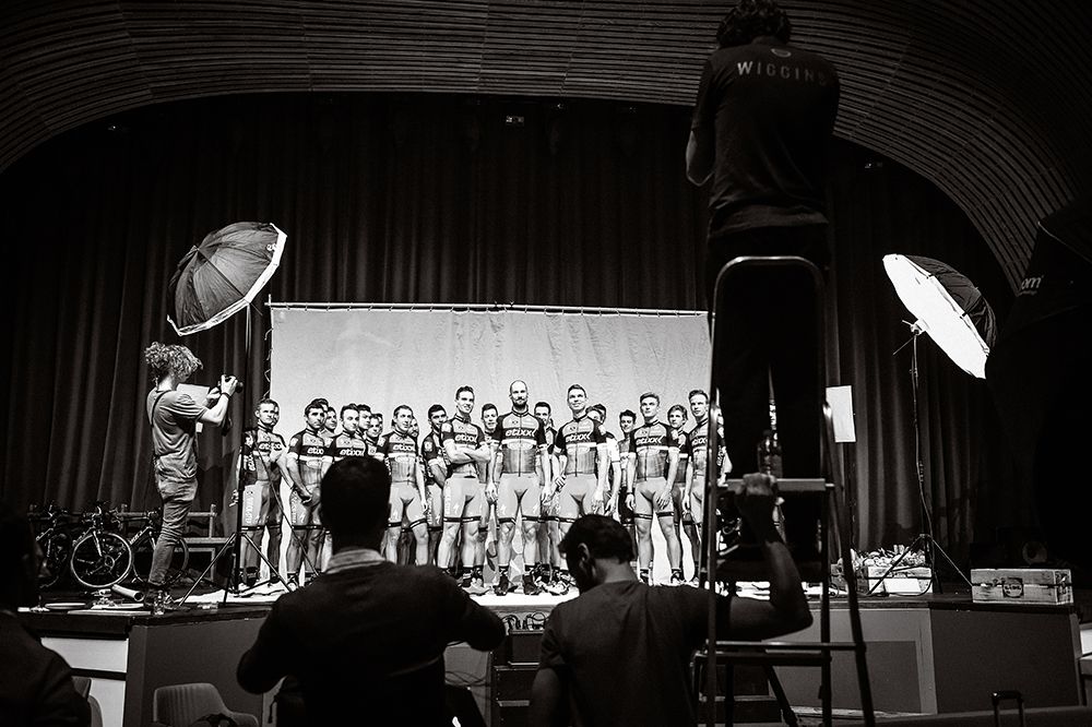 The riders get a team photo