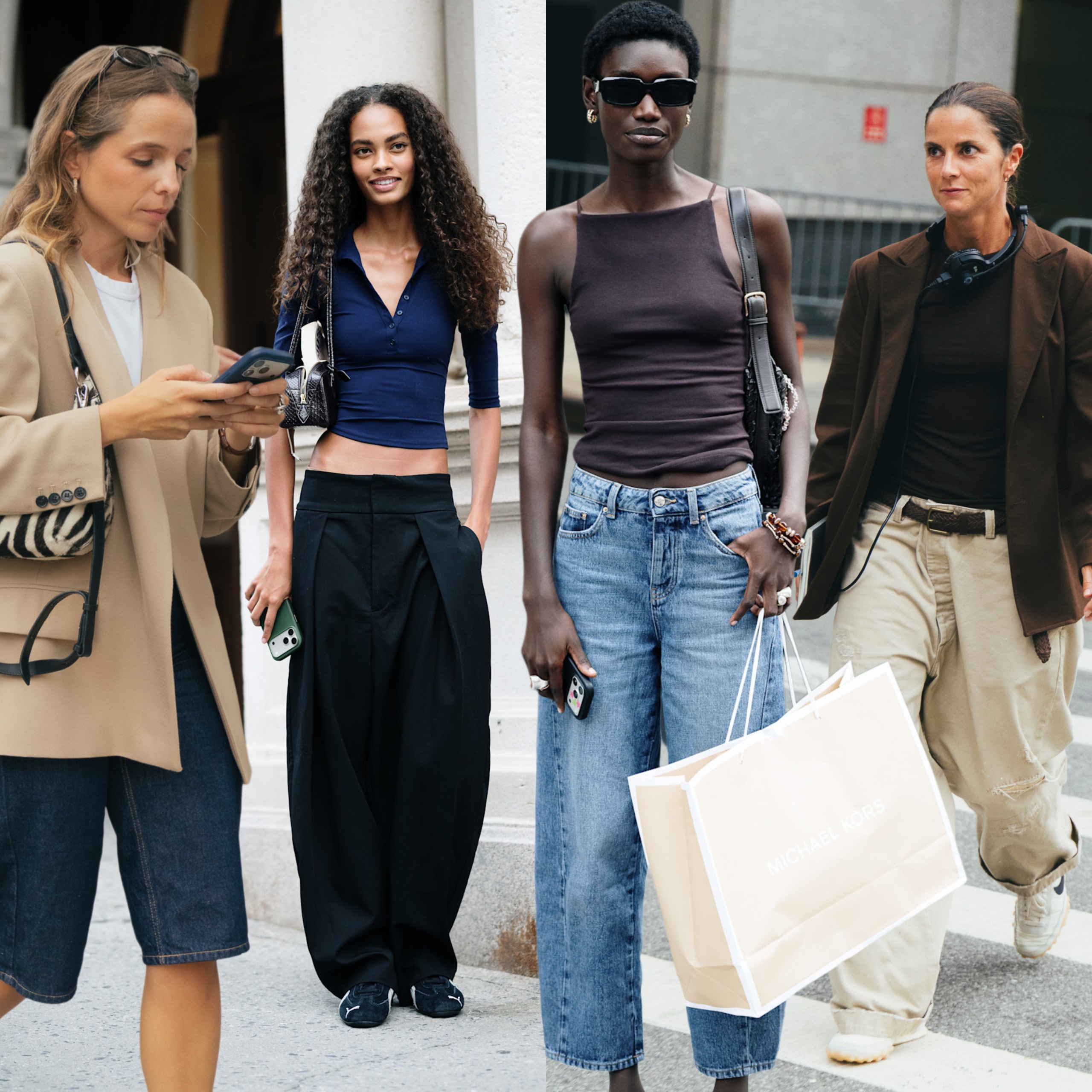 collage of women wearing fall outfits 