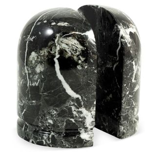 zebra marble black and white bookends