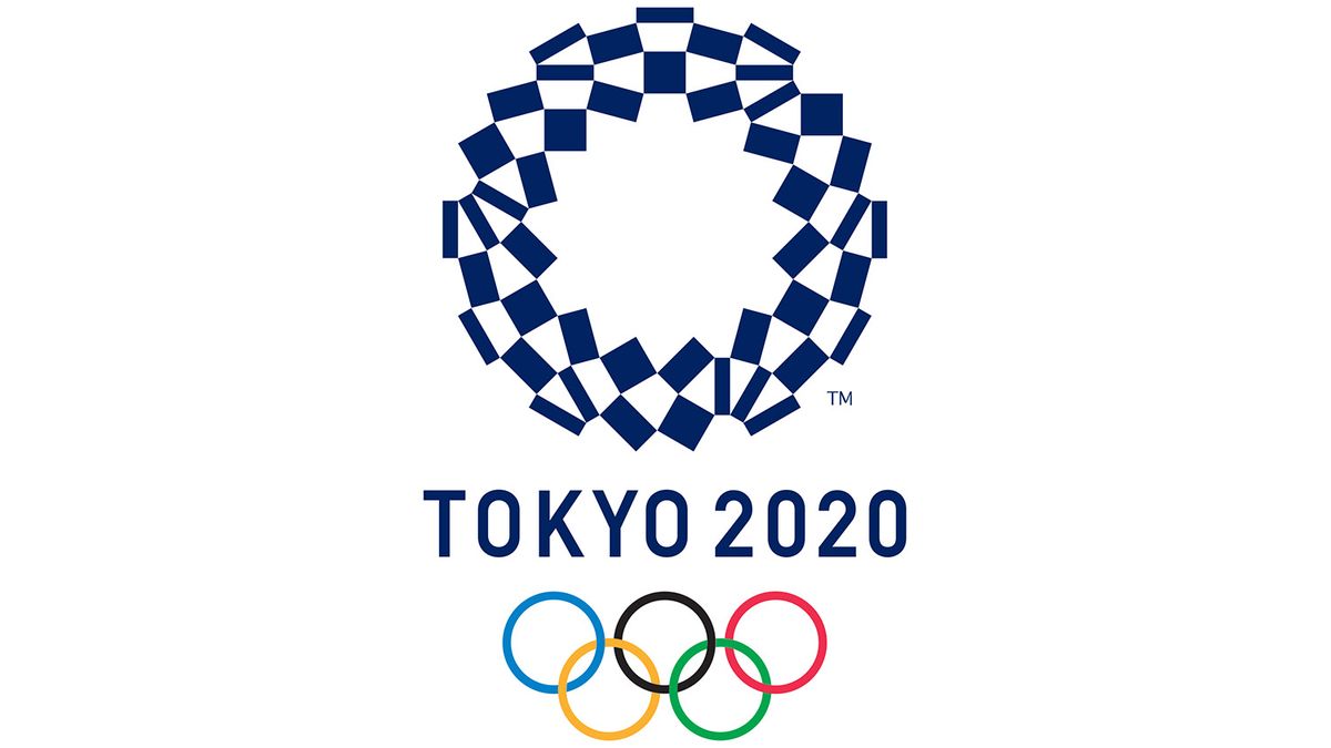 The Olympic rings are prominent in the Tokyo 2020 Olympics logo