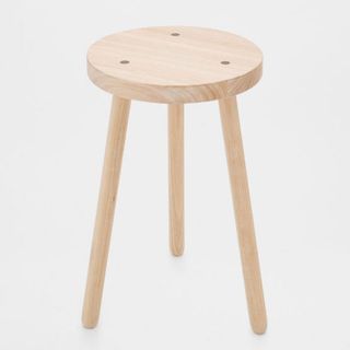 wooden stool in cream colour