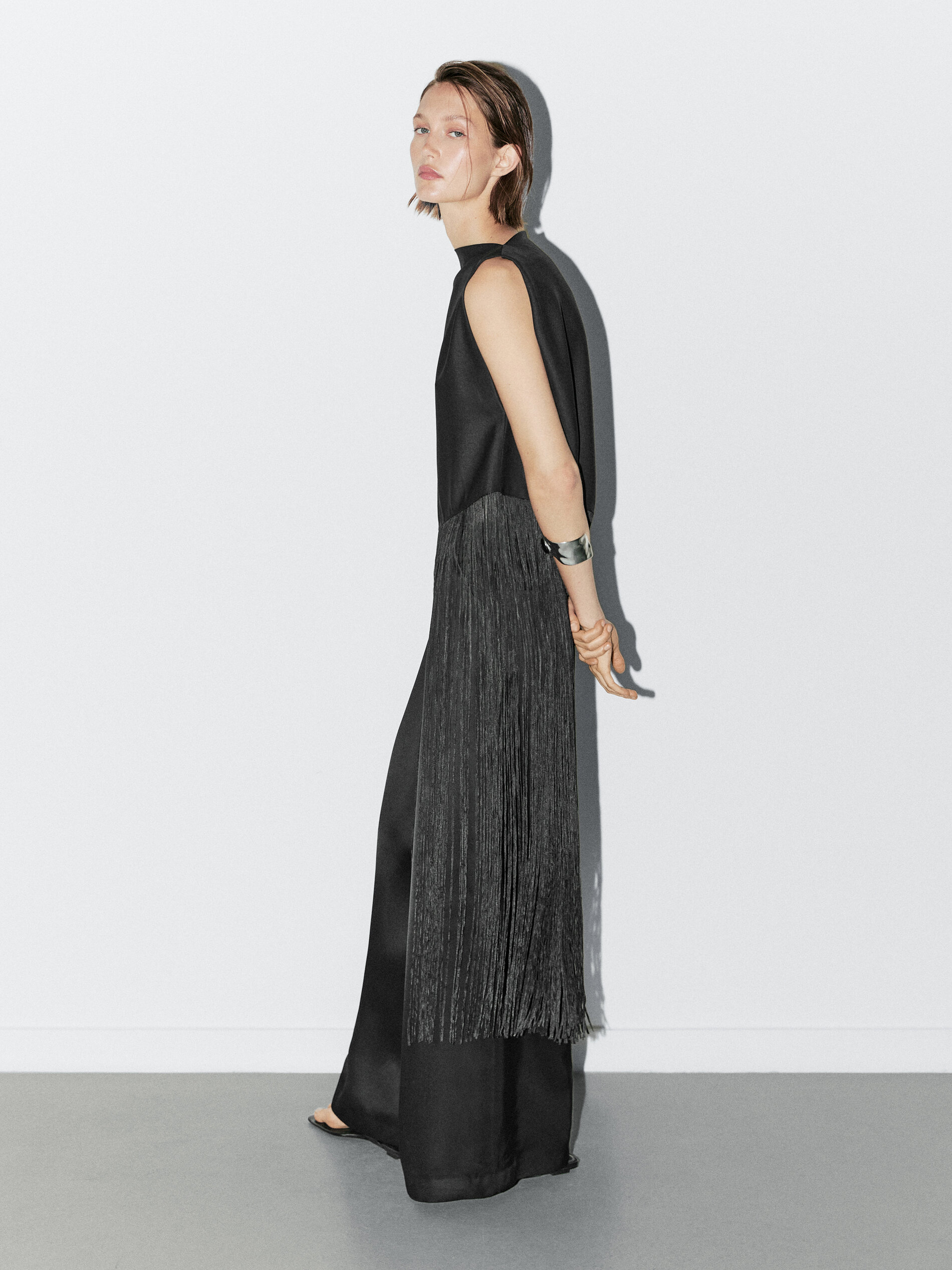 Long Top With Fringe Detail - Studio