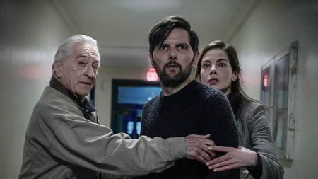 Robert De Niro as Peter Willis, Adam Scott as Tom Kennedy, Michelle Monaghan as Amanda Beck in "The Whisper Man" coming soon to Netflix