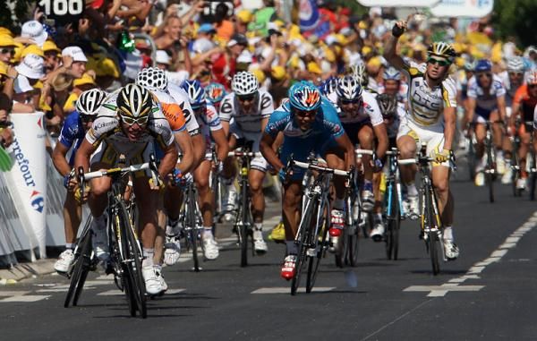 No one could match Cavendish's speed in the closing metres of stage two.