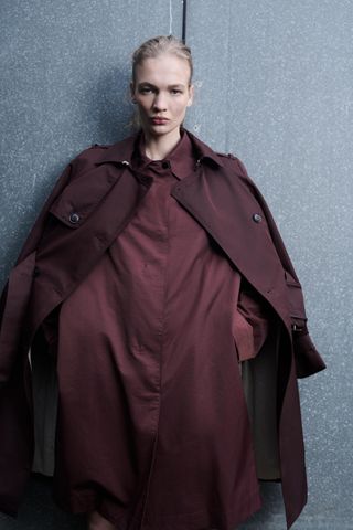 Zw Collection Water-Repellent Trench Coat