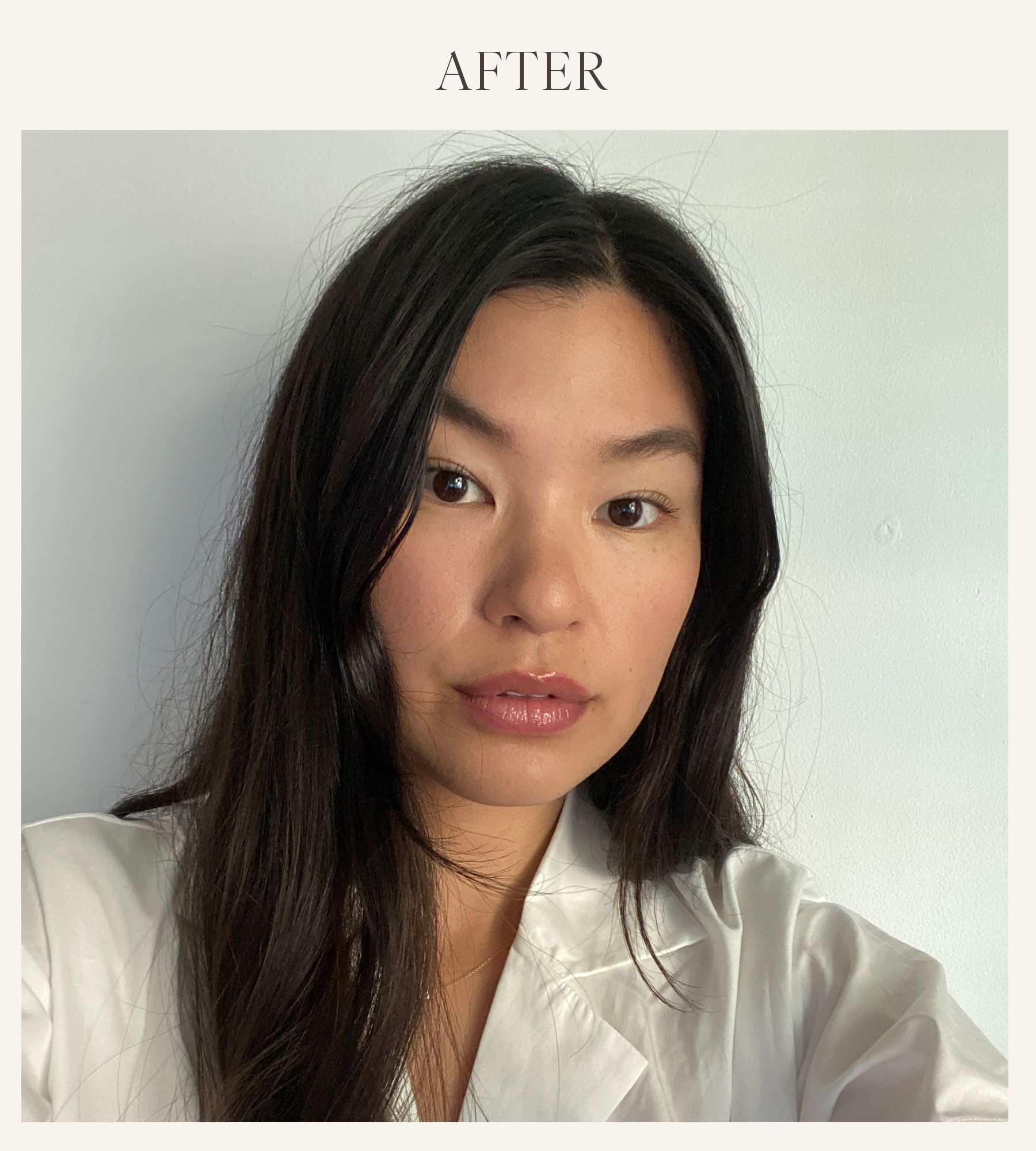 After photo of Natalia Sztyk testing the Too Faced lip plumper