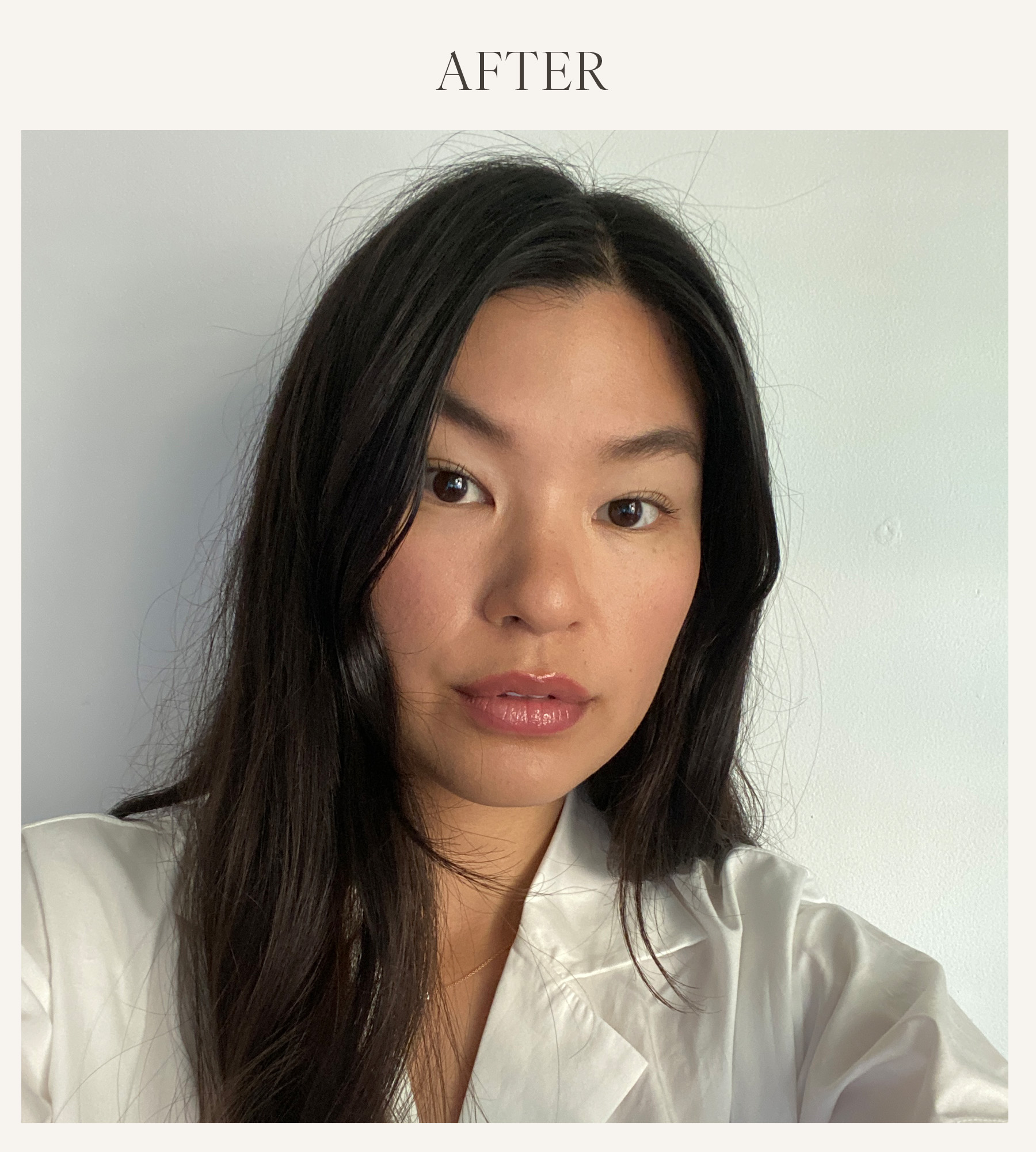 After photo of Natalia Sztyk testing the Too Faced lip plumper