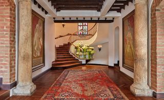 Classical hallway and curved stair case