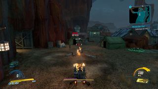 Shooting outlaws in a speeder