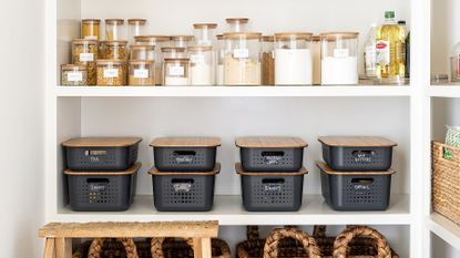 deep pantry shelf organization