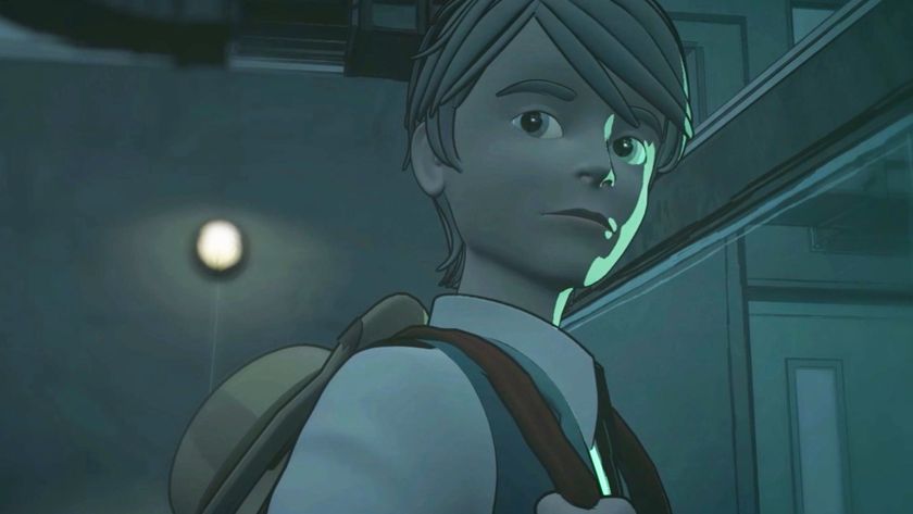 A young man looking at something in a mansion