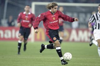 Karel Poborsky in action for Manchester United against Juventus in 1996.