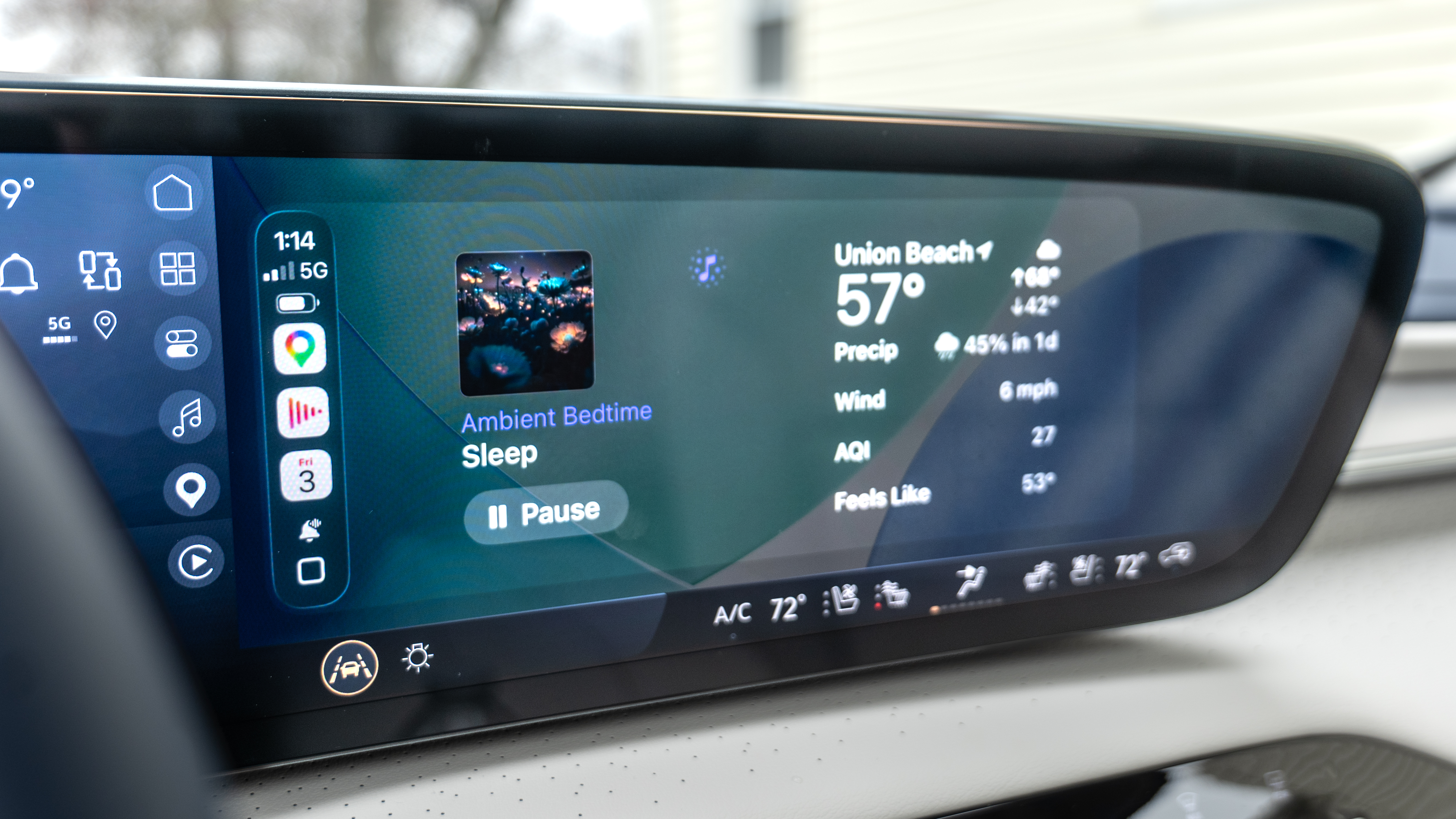 CarPlay in iOS 26.5 beta 1 showing on a screen.