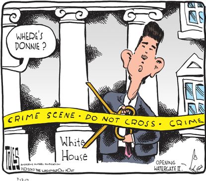 Political cartoon U.S. Russian collusion Trump Jr. Watergate