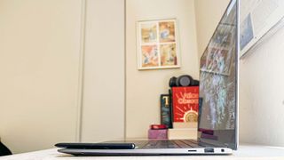 Samsung Galaxy Book 4 Pro 360 review unit on desk running Windows 11