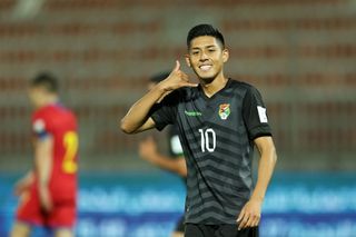Ramiro Vaca Ponce of Bolivia celebrates scoring his team's first goal during the FIFA Series 2024 Algeria match between Bolivia and Andorra at Stade 19 Mai 1956 on March 25, 2024 in Annaba, Algeria. (Photo by Richard Pelham - FIFA/FIFA via Getty Images) Bolivia Copa America 2024 squad