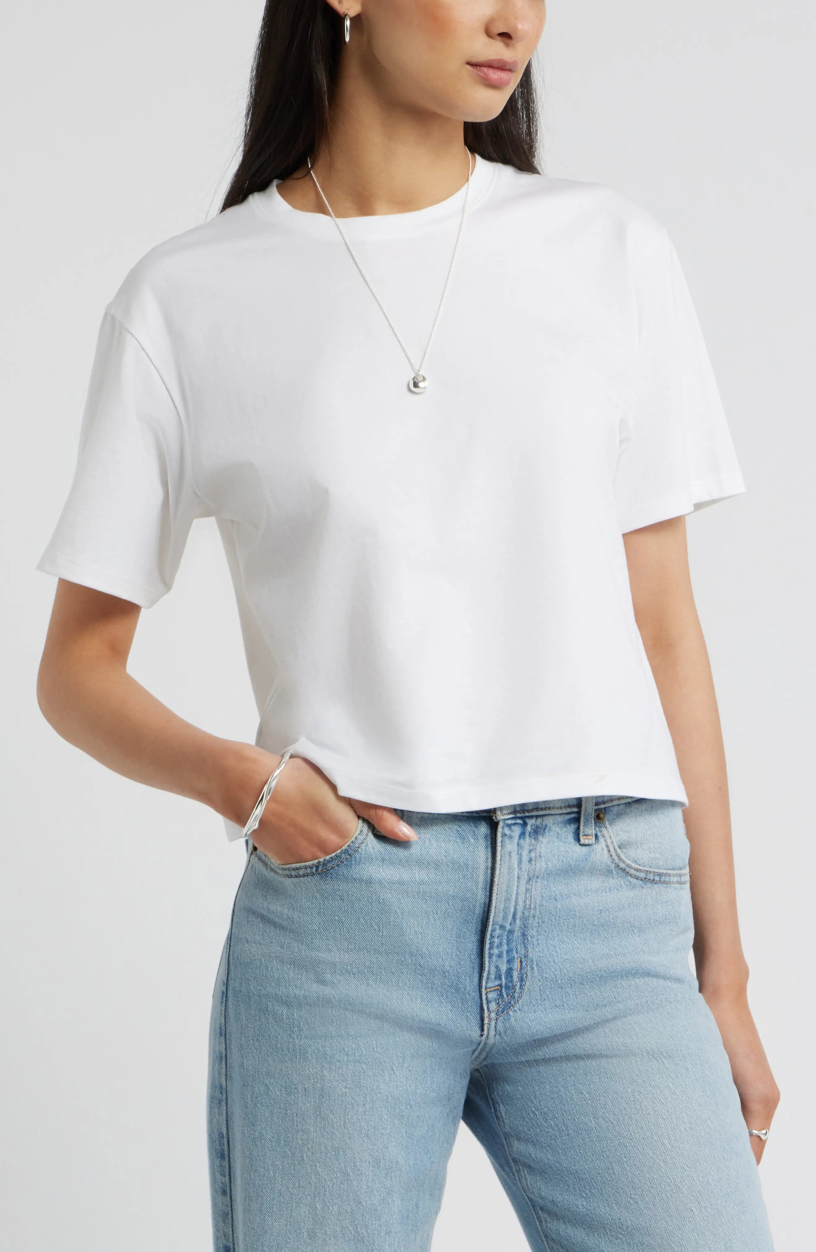 Nordstrom, Relaxed Fit Pima Cotton Crewneck T-Shirt